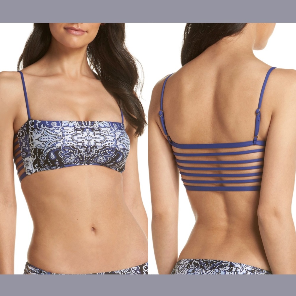 NEW Becca [ Large‎ ] Americana Bandeau Bikini Top in Blue